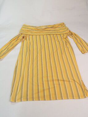 J for Justify Yellow Striped Midi Skirt
